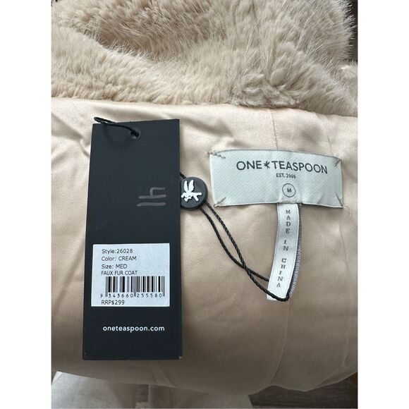 One Teaspoon The Wonderland Wide Collar Faux Fur Long Line Coat Medium $278 - Picture 14 of 15